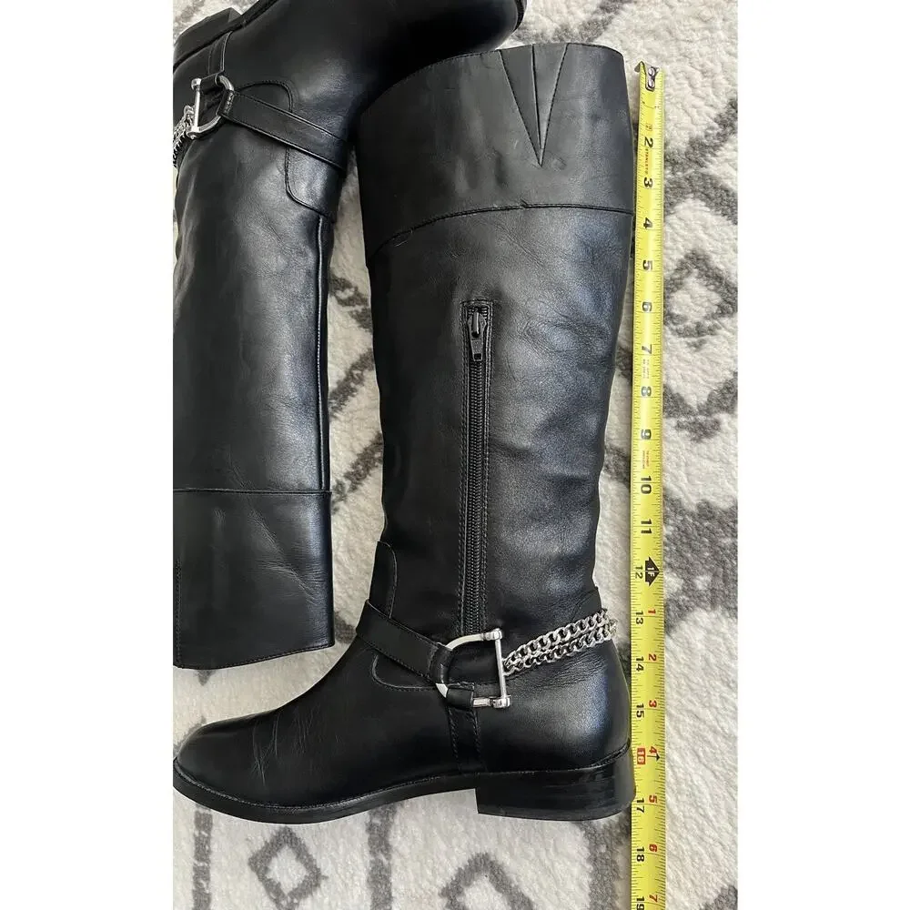 RALPH LAUREN Jacqui Black leather D-Ring Harness Tall Equestrian Boots - Picture 12 of 12